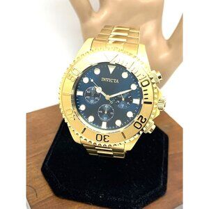 Invicta Men's Watch 36974 Pro Diver Quartz Chronograph Gold Steel Blue Dial 47mm